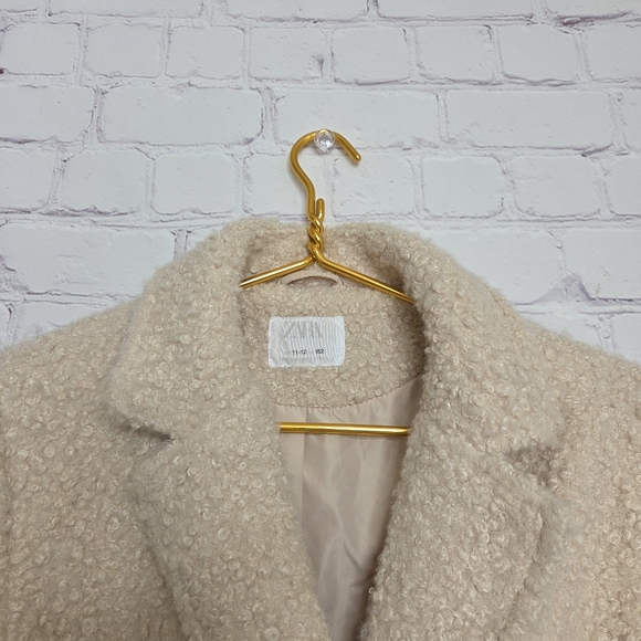 Zara Cream Light Pink Teddy Jacket Girls - Picture 5 of 15